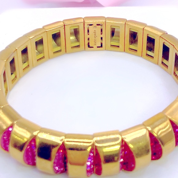 Kate Spade New York Sliced Scallops Stretch Bracelet One Size. - Picture 4 of 5